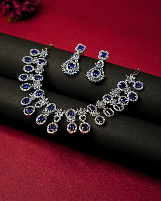 Sparkling American Diamond Necklace for Brides