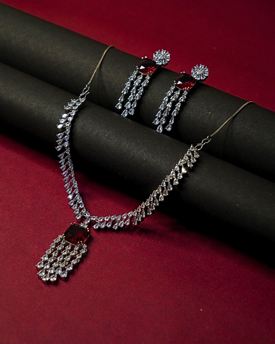 Fashion Statement Necklace with Matching Earrings