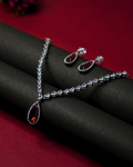 Stunning Necklace Set with American Diamond Stones