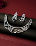 Elegant American Diamond work with floral-inspired design Necklace