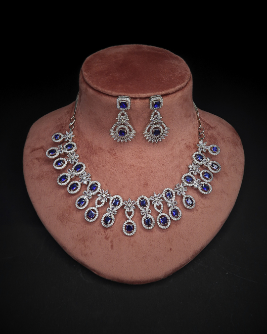 Sparkling American Diamond Necklace for Brides