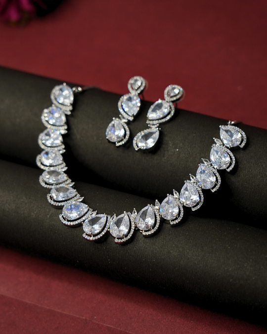 Festive Necklace Set – American Diamond Design