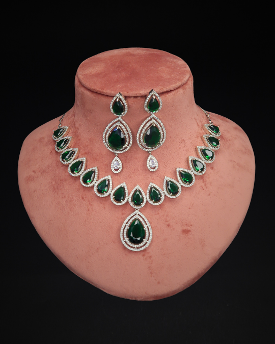 Fashionable Necklace Set – American Diamond Jewelry