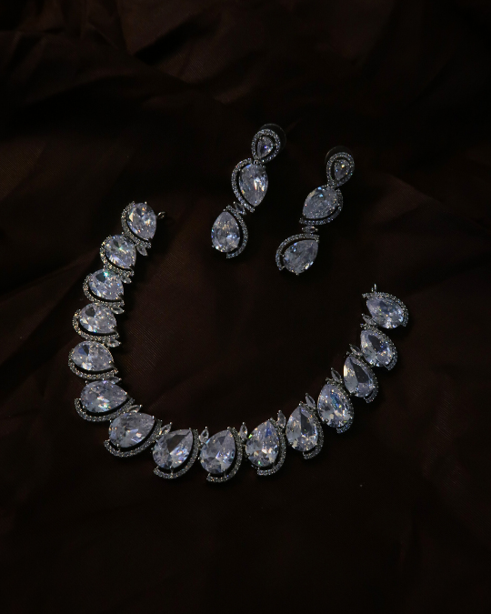 Festive Necklace Set – American Diamond Design
