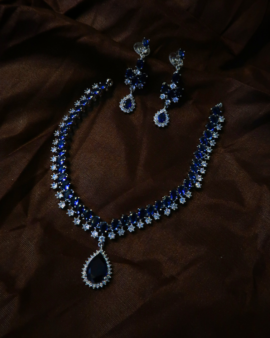 Chic Necklace Set with Earrings – American Diamond
