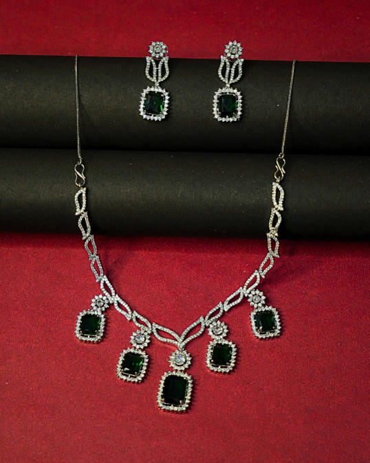 Bridal Look Necklace Set – American Diamond