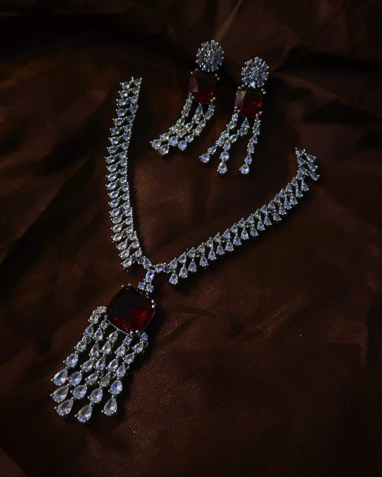 Fashion Statement Necklace with Matching Earrings