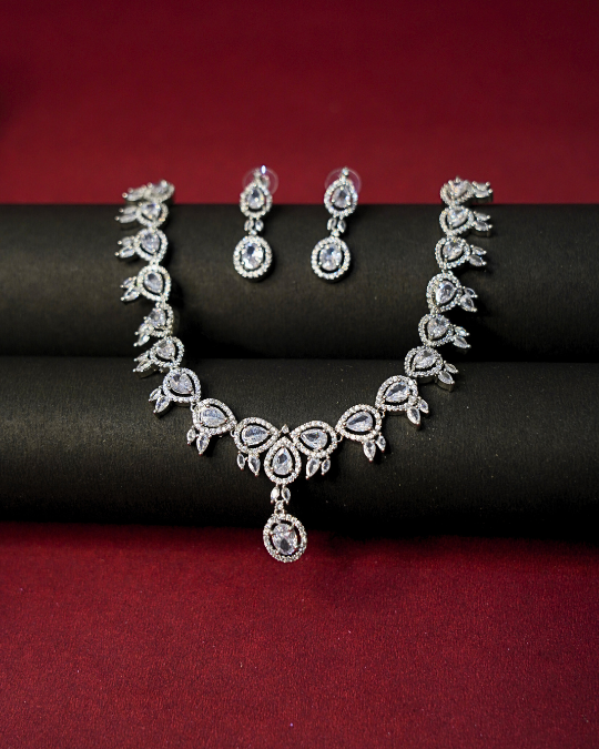Party Wear Necklace Set – American Diamond Jewelry