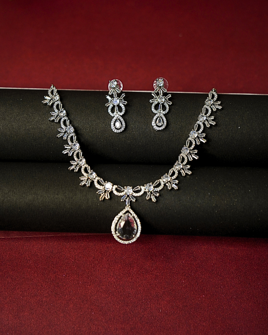 Elegant American Diamond Necklace Set for Women