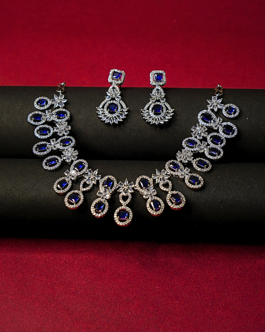 Sparkling American Diamond Necklace for Brides