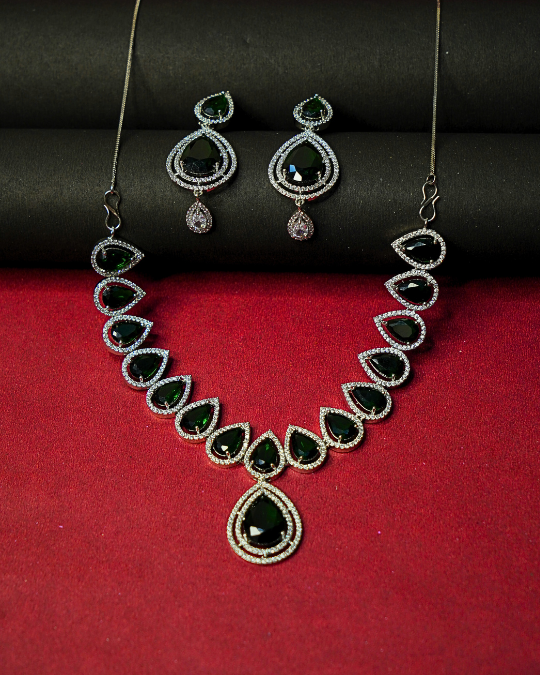 Fashionable Necklace Set – American Diamond Jewelry