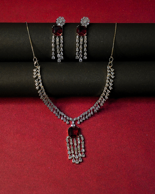 Fashion Statement Necklace with Matching Earrings