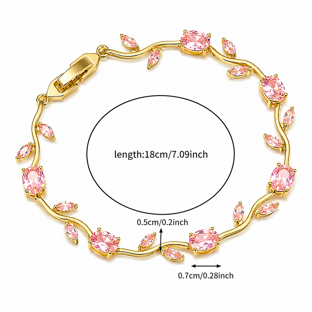 Nikshu Pink Bracelet Signature Diamond Solitaire Ring in White Gold
