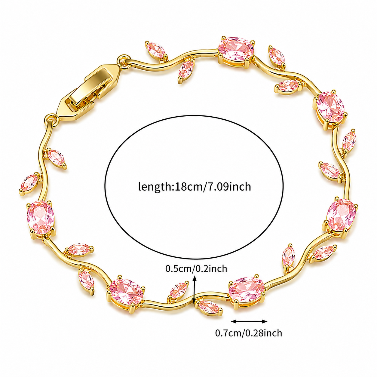 Nikshu Pink Bracelet Signature Diamond Solitaire Ring in White Gold