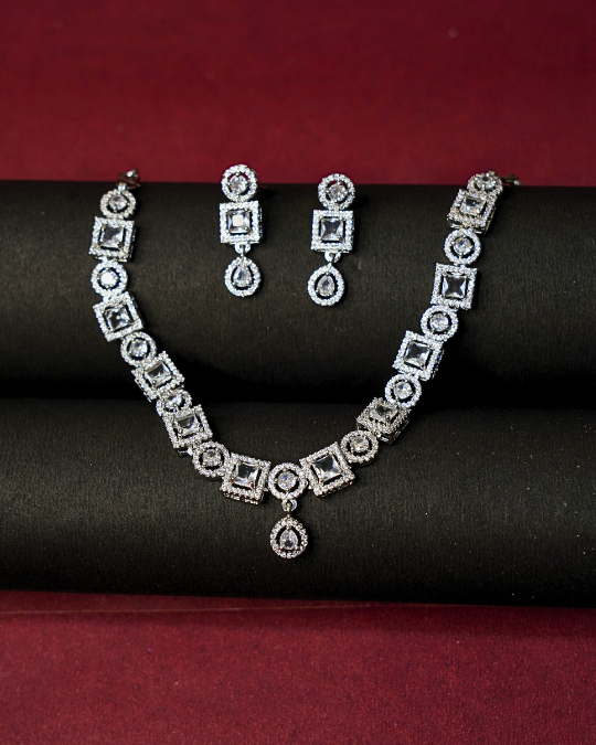 Premium Women’s Necklace Set – American Diamond