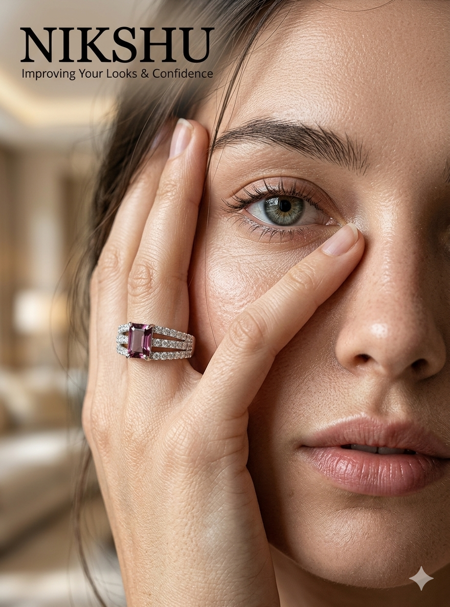 Ruby and white stone  Diamond Ring