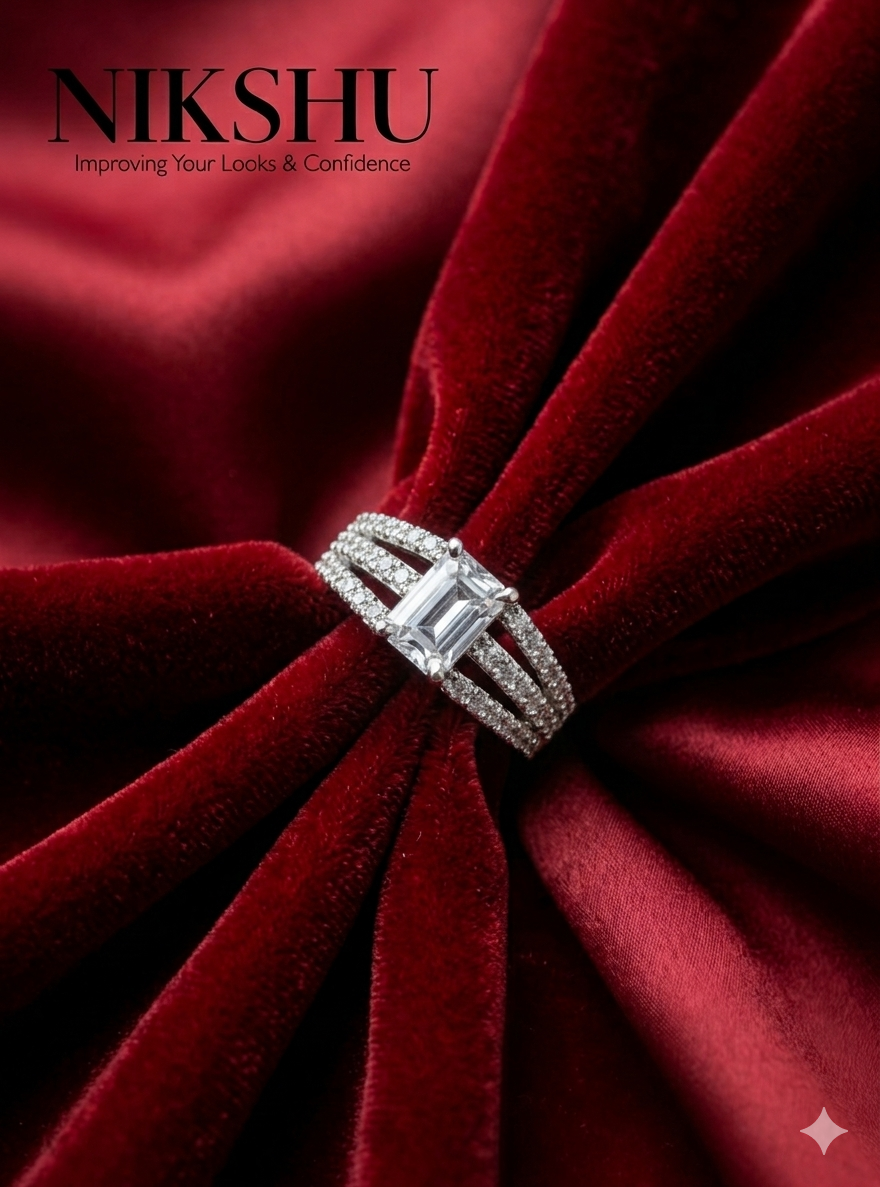 Ruby and white stone  Diamond Ring