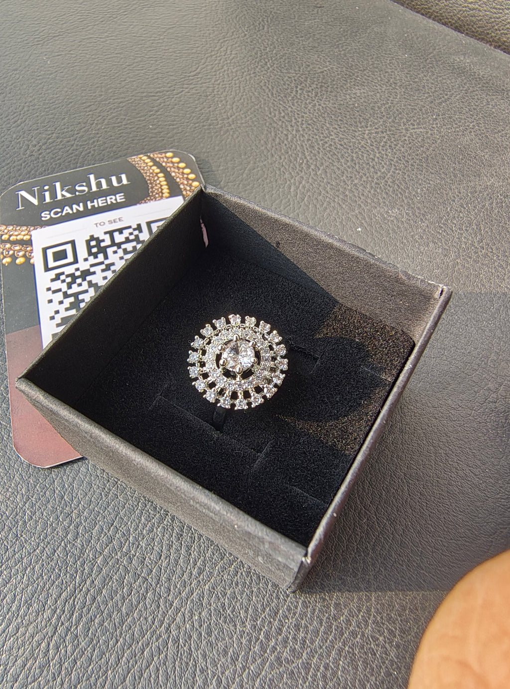 Diamond Crown Reflection Ring