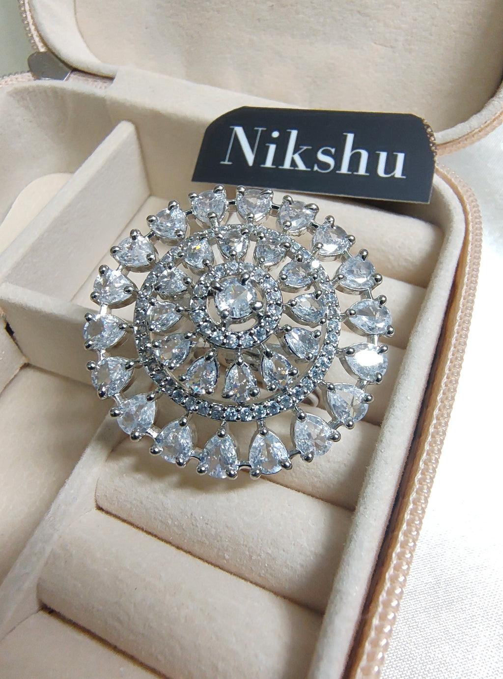 Platinum Halo AD Promise Ring