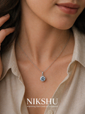 Nikshu Classic 6-Prong Round Solitaire Silver Pendant
