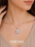 Nikshu Floral Bloom Zirconia Silver Pendant Pendant