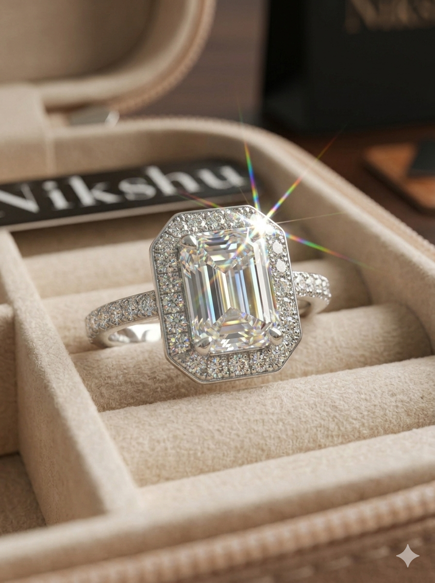 Elegant Emerald Cut Engagement Ring