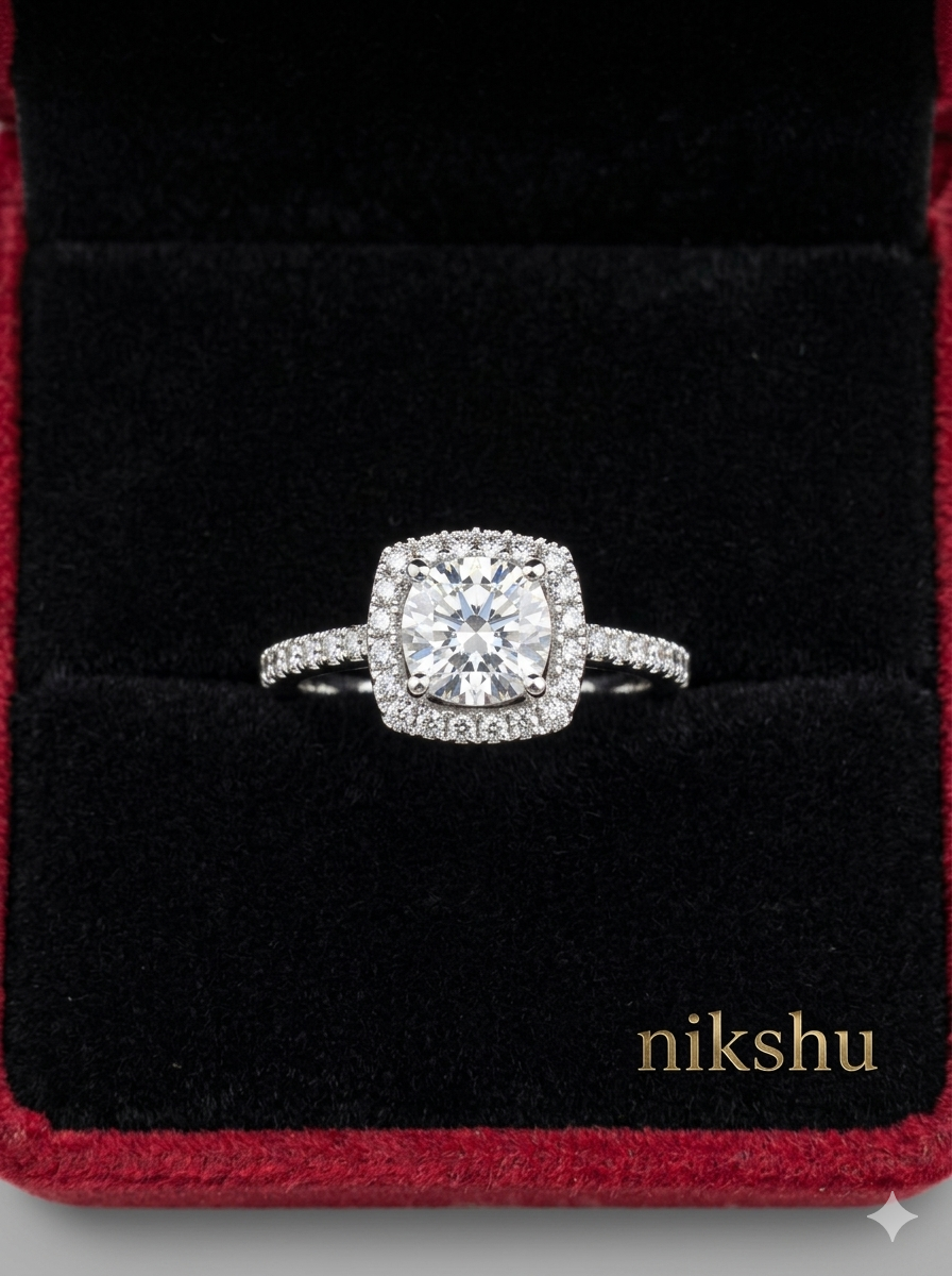 Luxury Pear Shaped Diamond Ring with Micro-Pave Stones