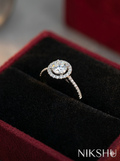 Evergreen Halo Engagement Ring Crystal
