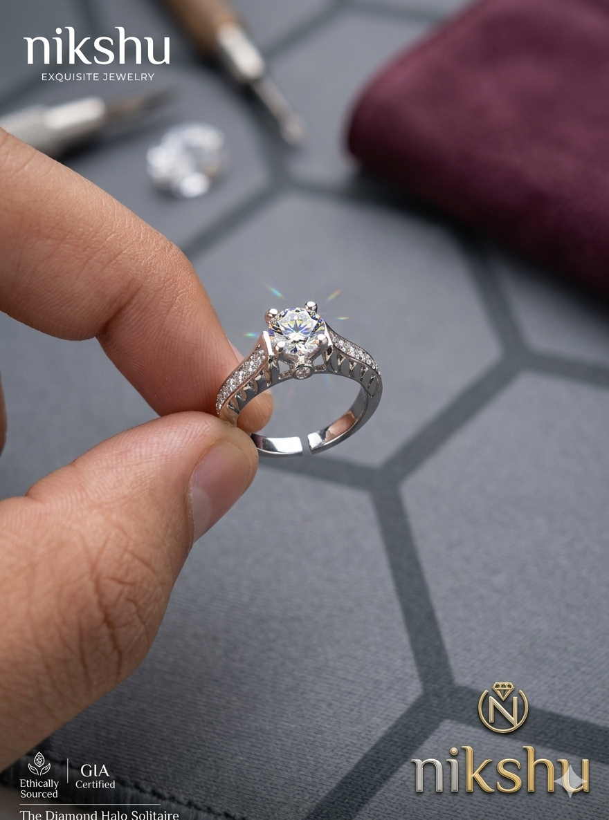 Royal Emerald Cut Halo Ring - Premium Wedding Jewelry Ring