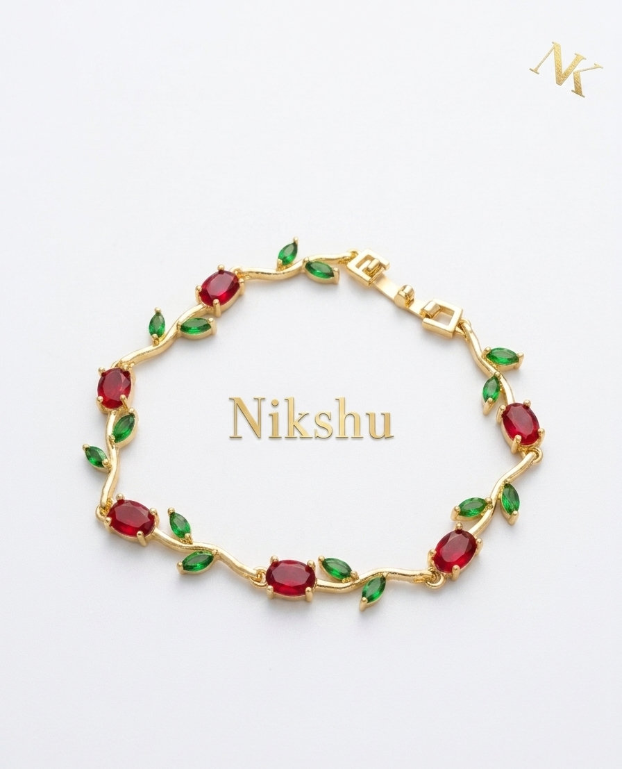 Evergreen Halo Engagement Ring Crystal Vine Bracelet