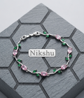 Nikshu Vine Bracelet Signature Diamond Solitaire Ring in White Gold