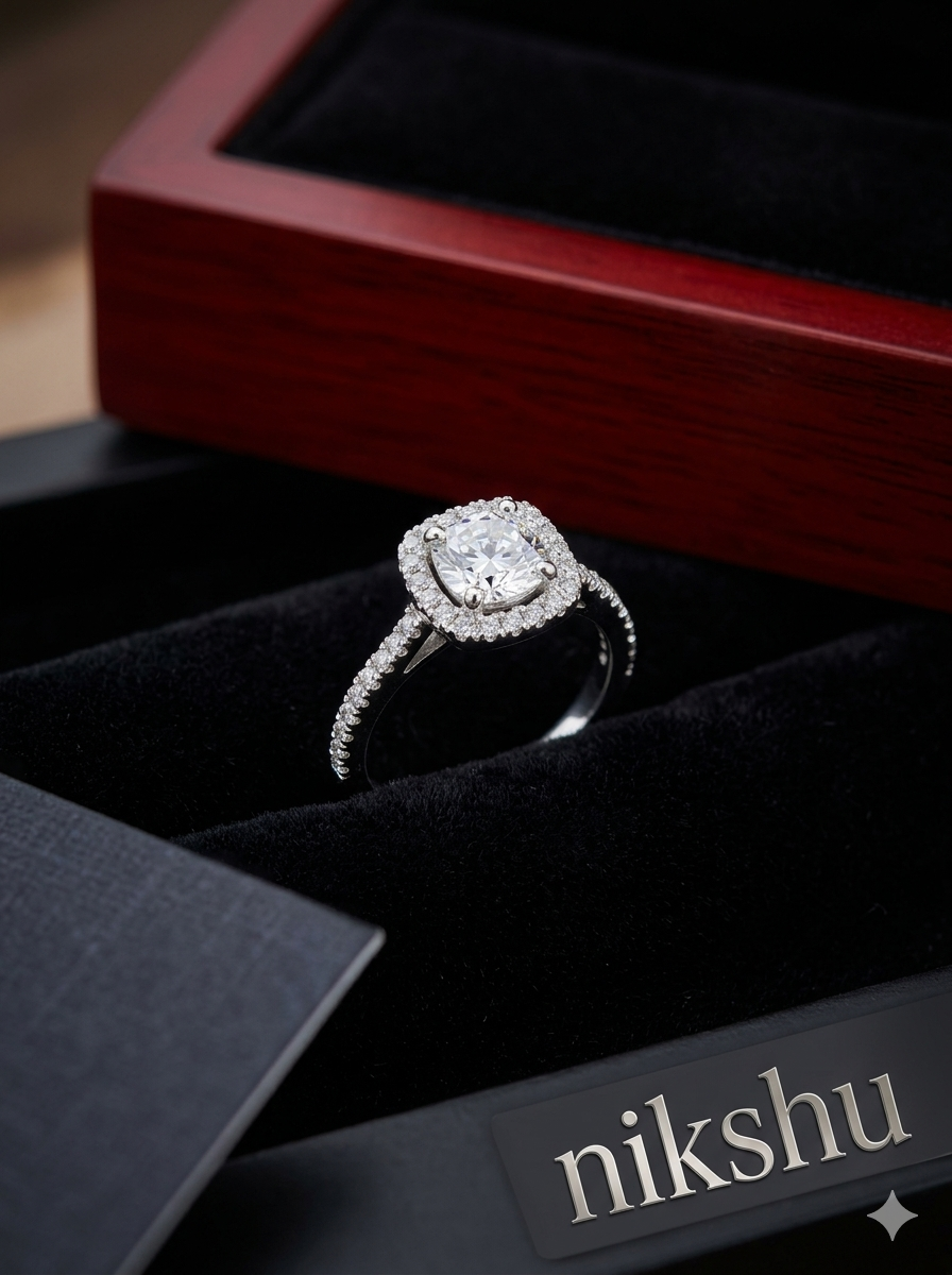 Luxury Pear Shaped Diamond Ring with Micro-Pave Stones