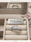 Nikshu Bridal Set: Sparkling Marquise & Round Diamond Rings